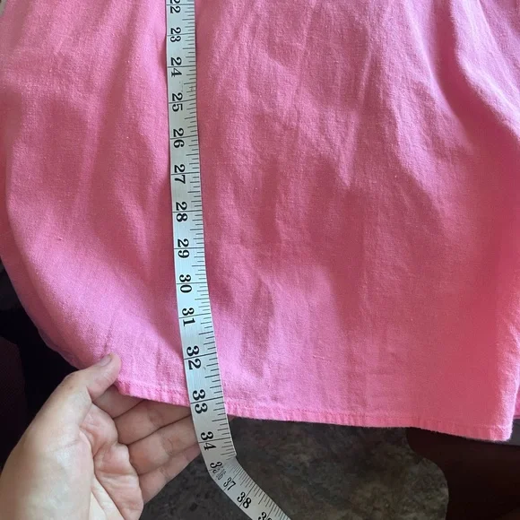 Old Navy Vibrant Pink romantic summer linen feminine mini dress size M - Picture 8 of 9